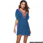 Women’s Bikini Cover Up for Beach Sunscreen Shirt Pool Swimwear Crochet Tassel Dress Blue B07NW3374G